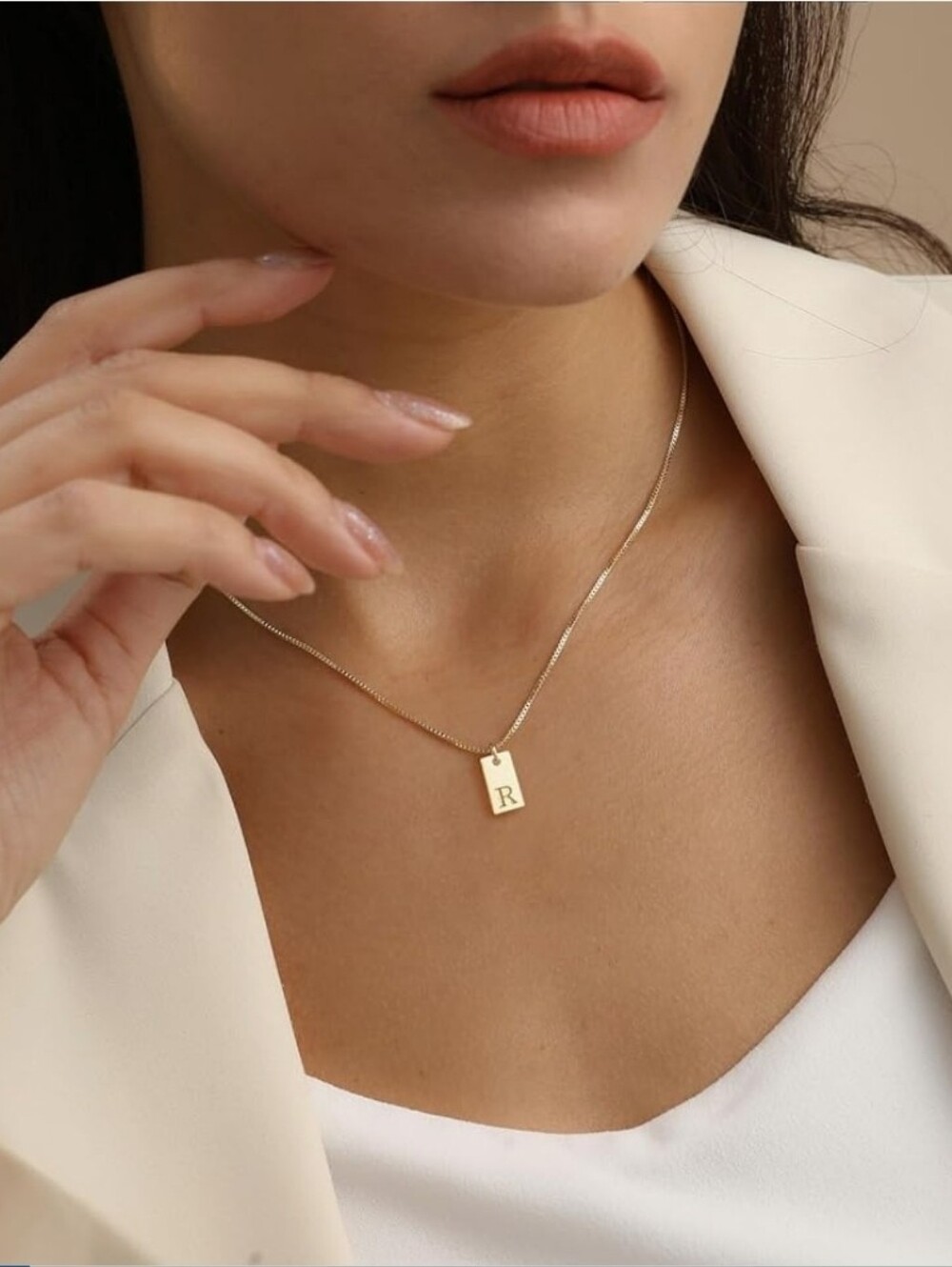 14K Gold Plated Initial Necklaces Letter Necklace Dainty Waterproof - Picture 1 of 4